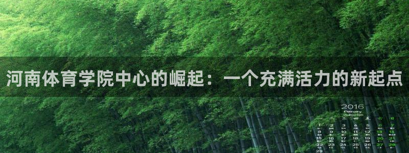 3377体育官网下载娱乐:河南体育学院中心的崛起:一个充满活